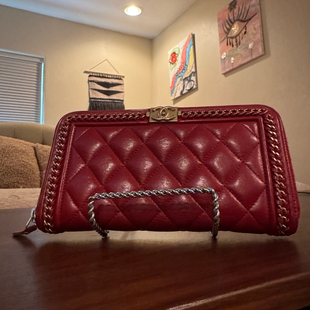 Chanel Boy Wallet Gold Hardware